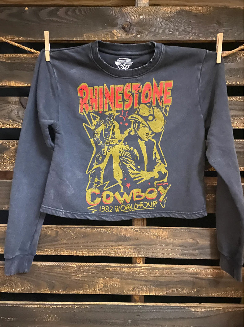 Rhinestone Cowboy Crop Sweatshirt